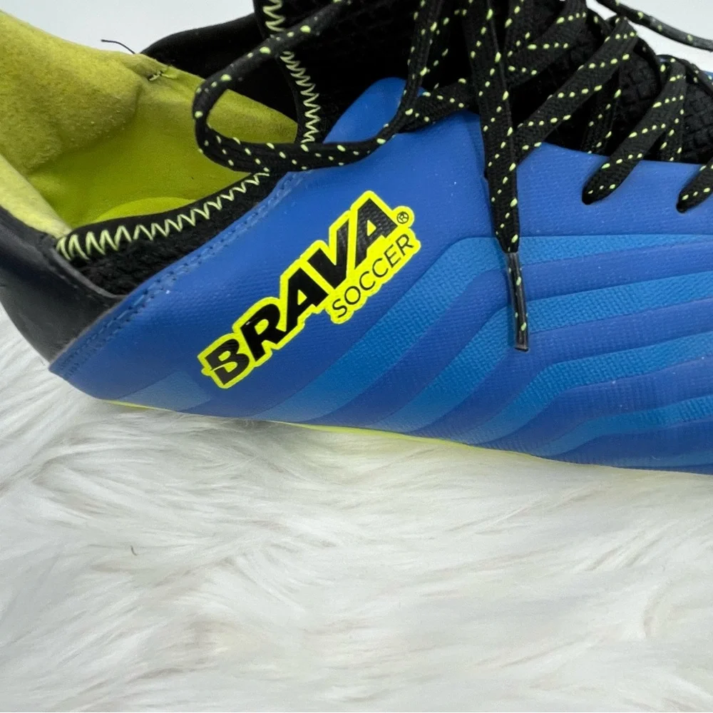 Brava Soccer Cleats Shoes Men's Size 11.5 D Lace Up Blue/Neon